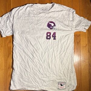 Randy moss shirt Men's White T-Shirt with Purple Helmet Graphic